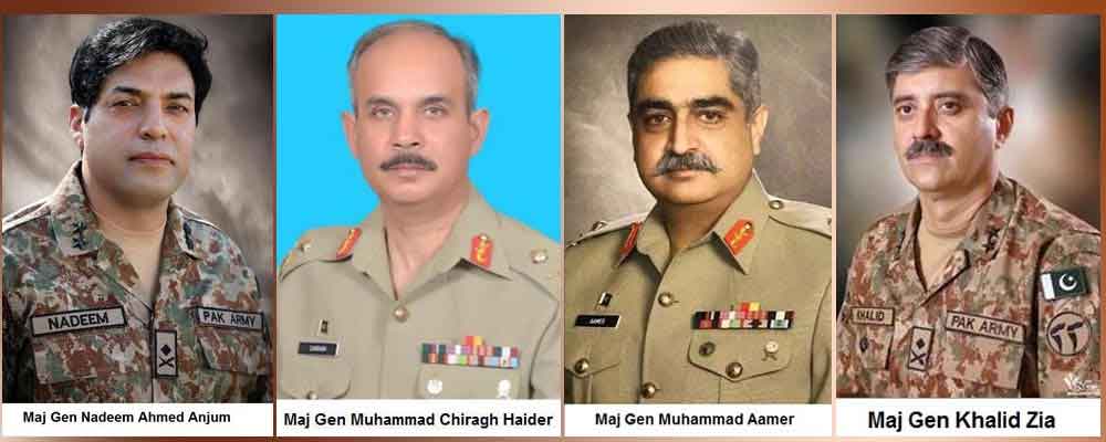 pak-armys-four-major-generals-promoted-to-rank-of-lieutenant-general-ispr